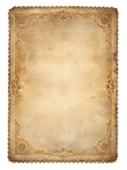 Obraz premium Paper with deckle edge. Old paper. Sepia paper. Victorian paper style. Frame. A lot of free space for text. Old notebook paper. Vintage letter paper.