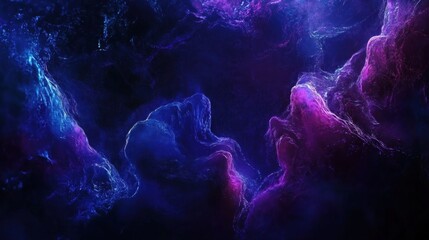 Fototapeta premium Abstract blue and purple fluid shapes resembling cosmic nebula or underwater scene