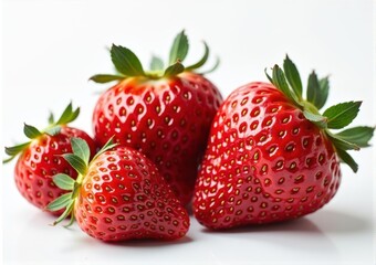 Strawberries on a white background. Shallow dof.