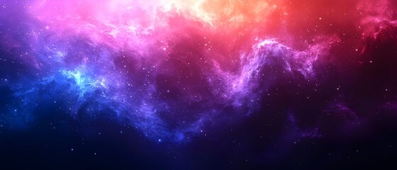 Fototapeta premium A mesmerizing cosmic scene featuring vibrant swirls of purple, pink, and blue hues against a starry backdrop, evoking a sense of wonder and tranquility.