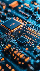 Obraz premium Abstract Circuit Board Background with Generative AI Design-