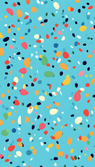 Colorful Confetti Wallpaper on Blue Background-