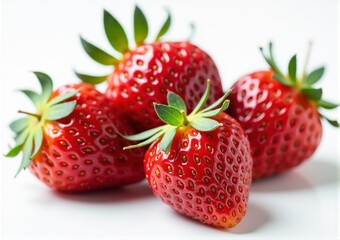 Strawberries on a white background. Shallow dof.