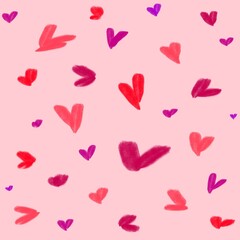 Valentines day pattern with hearts