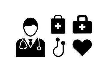 Health checkup line icon set . Medical care patient diagnosis icon collection.on white background. 