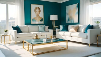 Photo interior modern design room 3d illustration