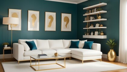 Photo interior modern design room 3d illustration