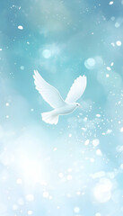 Fototapeta premium Sky Funeral Background with White Dove-