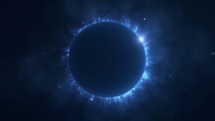 Starry night sky with empty circular space shooting stars and cosmic dust