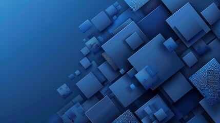 Naklejka premium Abstract geometric squares on a gradient blue background, vector