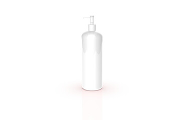 Cosmetic bottle lotion isolated in transparent, fashion design and brand 3d render