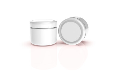 Cosmetic cream jar lotion isolated in transparent, fashion design and brand 3d render