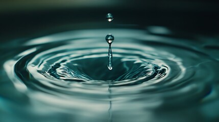 Radiant Water Drop in Air Captured with Graceful Precision photo