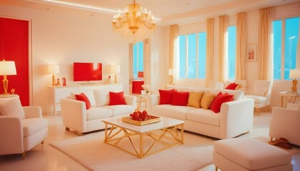 Fototapeta premium Photo interior modern design room 3d illustration