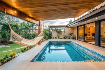 Obraz premium Modern Backyard Oasis
