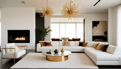 Fototapeta premium Photo interior modern design room 3d illustration