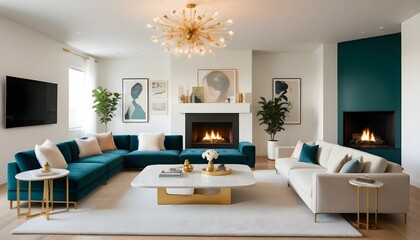 Photo interior modern design room 3d illustration