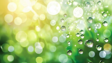 Fototapeta premium Water droplets shimmering in sunlight adobe illustrator