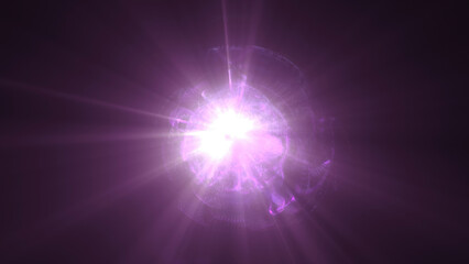 A vivid purple sphere of light radiates from the center, creating a captivating abstract design. Ideal for creative, spiritual, or energy-focused visuals