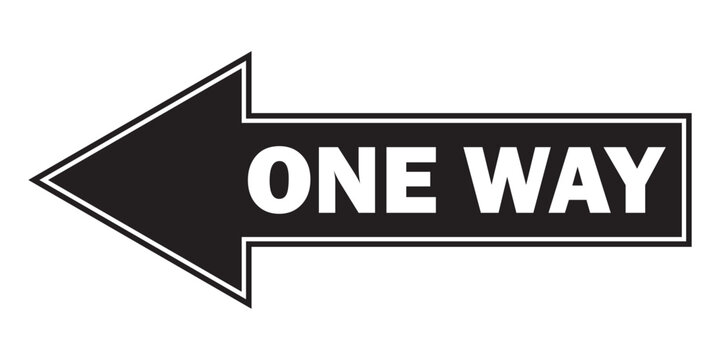 one way arrow icon on a white background. vector illustration.