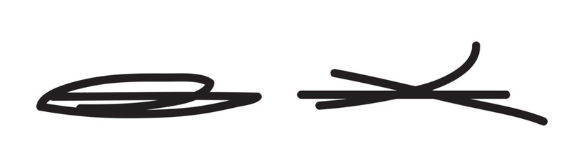 Hand drawn paint, pen, line brush sketch marker underline shape vector icon.