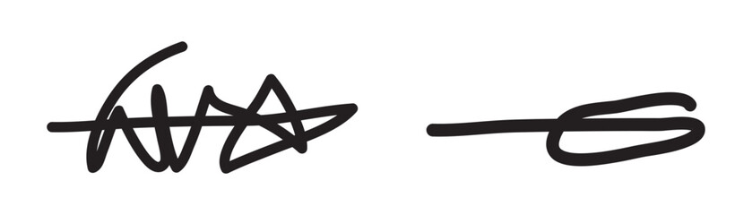 Hand drawn paint, pen, line brush sketch marker underline shape vector icon.