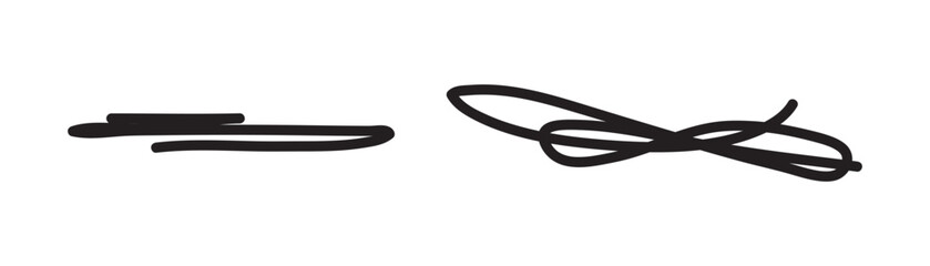 Naklejka premium Hand drawn paint, pen, line brush sketch marker underline shape vector icon.