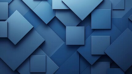 Fototapeta premium Abstract geometric squares on a gradient blue background, vector