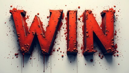 Powerful Win word in uppercase with underlines for a bold encouraging design