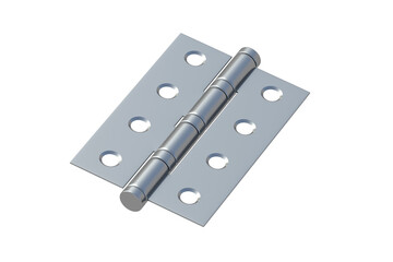 Door hinge isolated on white background. Construction hardware. 3d render
