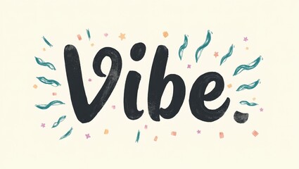 Bold Vibe typography with soothing wave doodles for a relaxed vibe