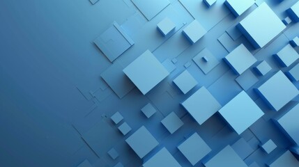 Abstract geometric squares on a gradient blue background, vector