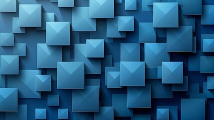 Obraz premium Abstract geometric squares on a gradient blue background, vector