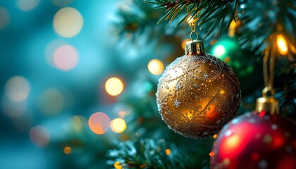 Close-up of a Christmas ornament with a blank space for personalized holiday wishes. A beautifully detailed decoration, perfect for adding a personal touch to festive celebrations