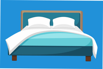  Modern double bed with cotton sheet over white