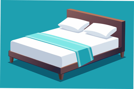  Modern double bed with cotton sheet over white