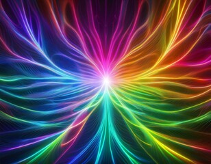 Obraz premium 3d render abstract caustic background colorful spectrum light rays