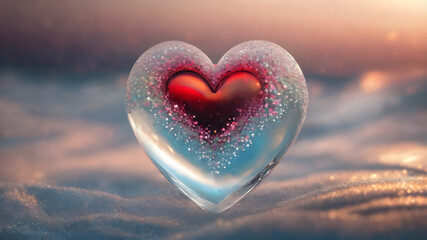 Fototapeta premium Heart shape for Love concept, Valentine's Day concepts. love symbol, concept for Valentine's Day, wedding etc. Heart elements for love concept design. AI generated image