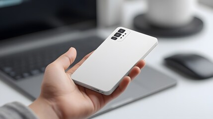 Modern Smartphone in Hand for Tech Background