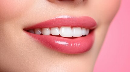 Close-up of Healthy Smiling Lips