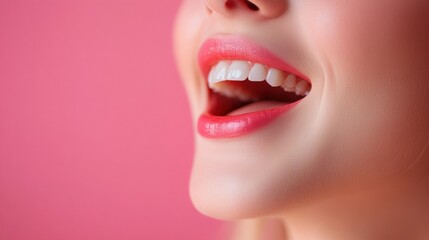 Naklejka premium Close-Up of Smiling Lips and Teeth