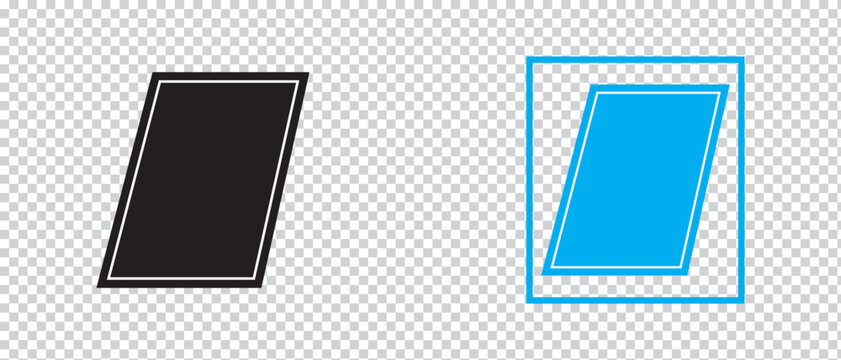 parallelogram icon and parallelepiped icon vector. vector illustration.