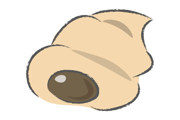 シンプルでかわいいチョココロネのイラスト