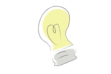 シンプルな手書き風豆電球のイラスト