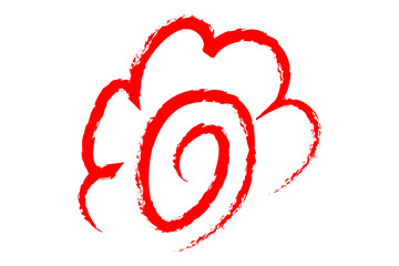 シンプルな手書き風の赤いはなまるのイラスト