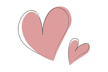 シンプルでかわいい、ピンクのハートのイラスト