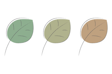 シンプルでかわいい葉っぱのイラスト