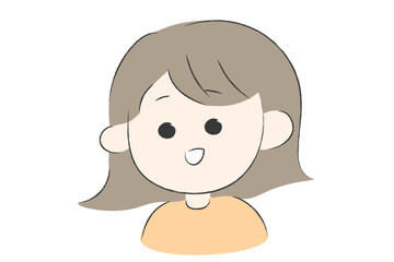 ボブ～セミロングの女の子のかわいい顔