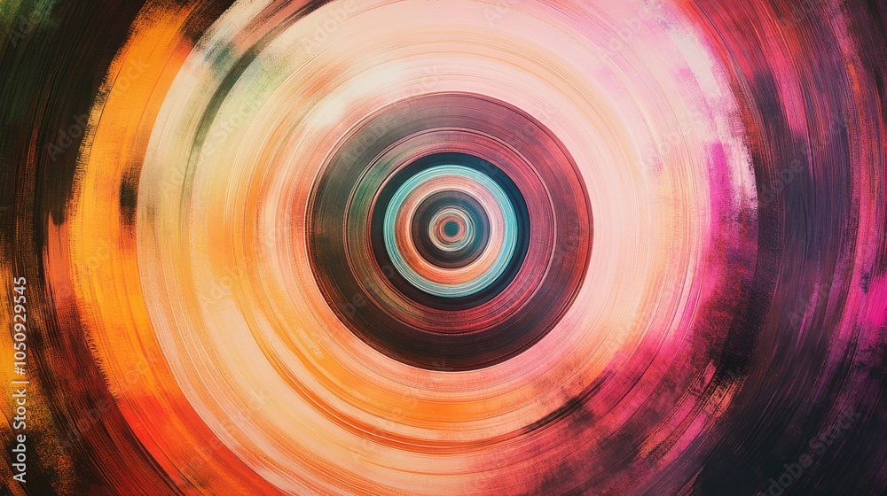 Aufkleber An abstract image of a series of multi-colored concentric circles expanding outward from a central point, Representing the spreading impact and inclusivity of embracing diverse viewpoints