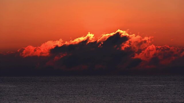 Beautiful ocean sunrise, 4K video of nature landscape, seascape view